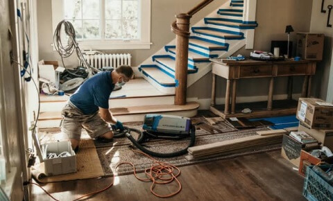 hardwood floor company vacuuming